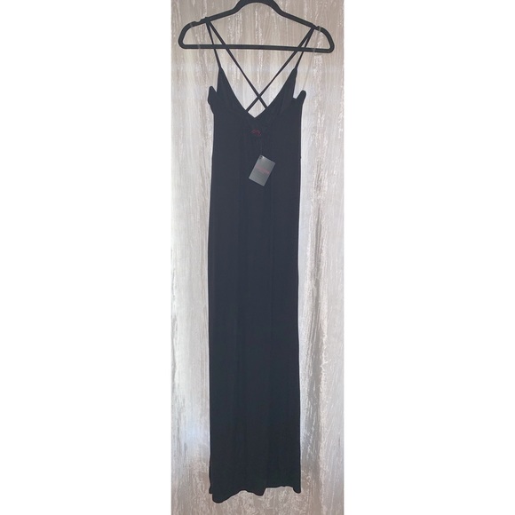 Black Maxi Slit bottom Dress - Picture 3 of 5